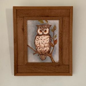 Vintage Owl Painting